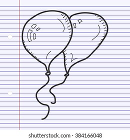 Simple hand drawn doodle of a pair of balloons