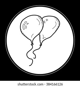 Simple hand drawn doodle of a pair of balloons