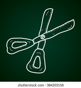Simple hand drawn doodle of a pair of scissors