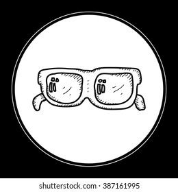 Simple hand drawn doodle of a pair of glasses
