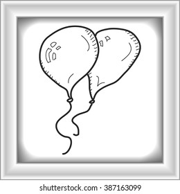 Simple hand drawn doodle of a pair of balloons