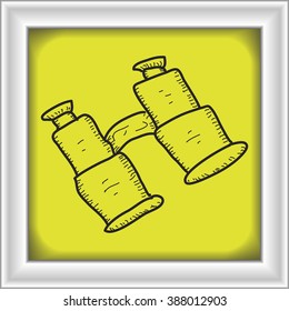 Simple hand drawn doodle of a pair of binoculars