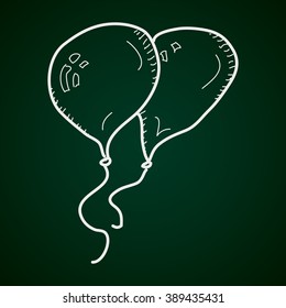 Simple hand drawn doodle of a pair of balloons