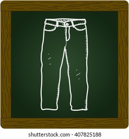 Simple hand drawn doodle of a pair of trousers