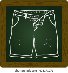 Simple hand drawn doodle of a pair of shorts