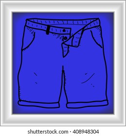 Simple hand drawn doodle of a pair of shorts