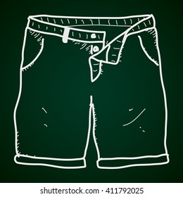 Simple hand drawn doodle of a pair of shorts