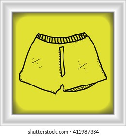 Simple hand drawn doodle of a pair of boxer shorts