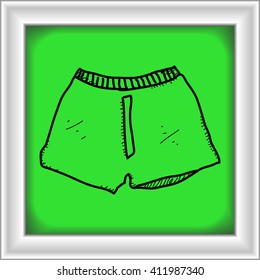 Simple hand drawn doodle of a pair of boxer shorts