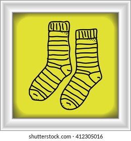 Simple hand drawn doodle of a pair of socks