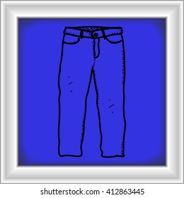 Simple hand drawn doodle of a pair of trousers