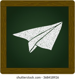 Simple hand drawn doodle of a paper aeroplane