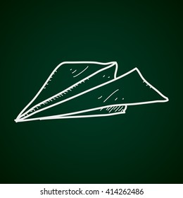 Simple hand drawn doodle of a paper aeroplane