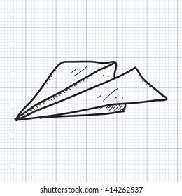 Simple Hand Drawn Doodle Of A Paper Aeroplane
