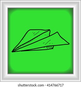 Simple Hand Drawn Doodle Of A Paper Aeroplane
