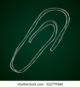 Simple hand drawn doodle of a paperclip