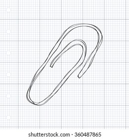 Simple hand drawn doodle of a paperclip