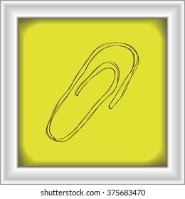 Simple hand drawn doodle of a paperclip