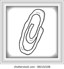 Simple hand drawn doodle of a paperclip