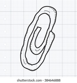Simple hand drawn doodle of a paperclip