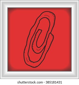 Simple hand drawn doodle of a paperclip