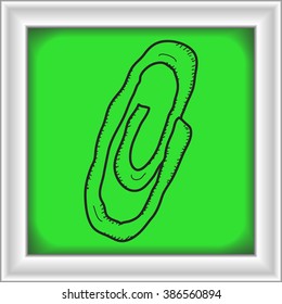 Simple hand drawn doodle of a paperclip