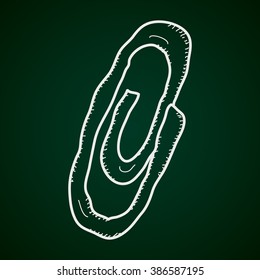 Simple hand drawn doodle of a paperclip