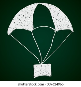 Simple hand drawn doodle of a parachute