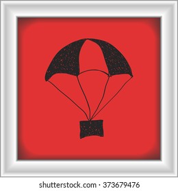 Simple hand drawn doodle of a parachute