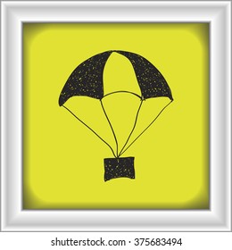 Simple hand drawn doodle of a parachute