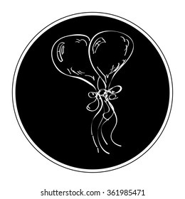 Simple hand drawn doodle of party balloons