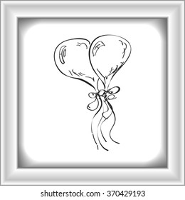 Simple hand drawn doodle of party balloons