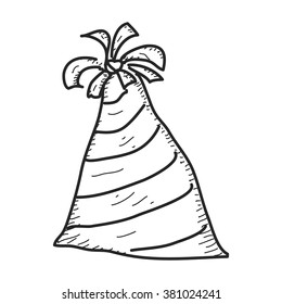 Simple hand drawn doodle of a party hat
