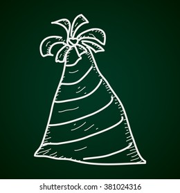 Simple hand drawn doodle of a party hat