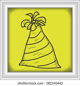 Simple hand drawn doodle of a party hat
