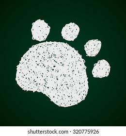 Simple hand drawn doodle of a paw print