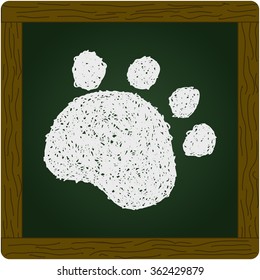 Simple hand drawn doodle of a paw print