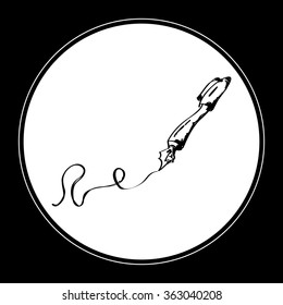 Simple hand drawn doodle of a pen