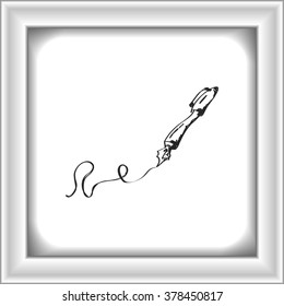 Simple hand drawn doodle of a pen