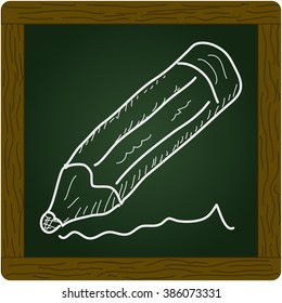 Simple hand drawn doodle of a pencil
