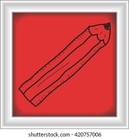 Simple hand drawn doodle of a pencil