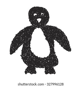Simple hand drawn doodle of a penguin