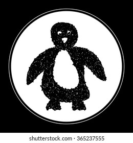 Simple hand drawn doodle of a penguin