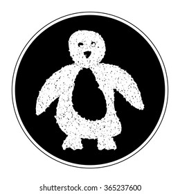 Simple hand drawn doodle of a penguin