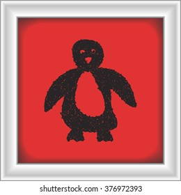 Simple hand drawn doodle of a penguin