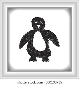 Simple hand drawn doodle of a penguin