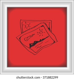 Simple hand drawn doodle of a photograph