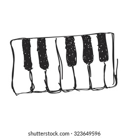Simple hand drawn doodle of piano keys