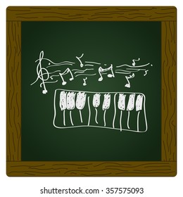 Simple hand drawn doodle of a piano
