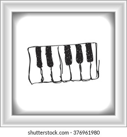 Simple hand drawn doodle of piano keys